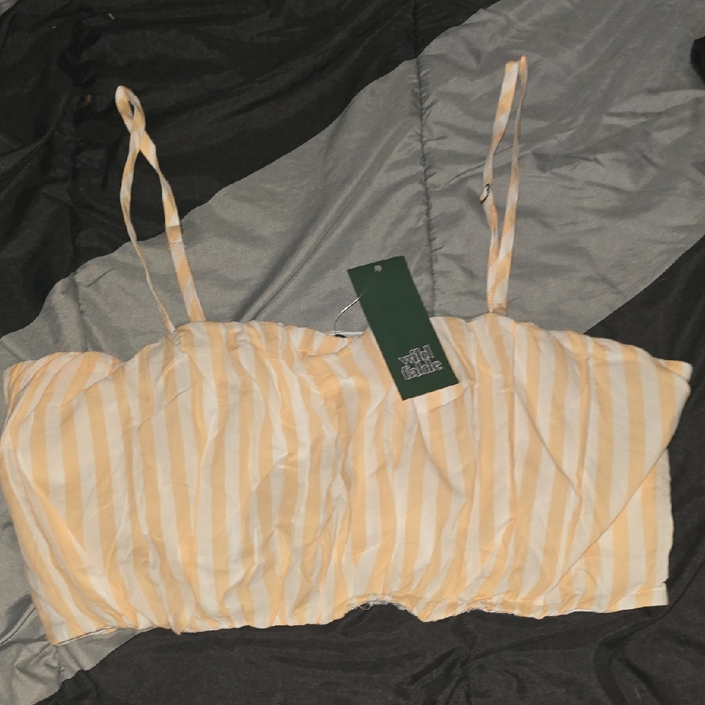 Wild Fable Striped Tan and White Camisole